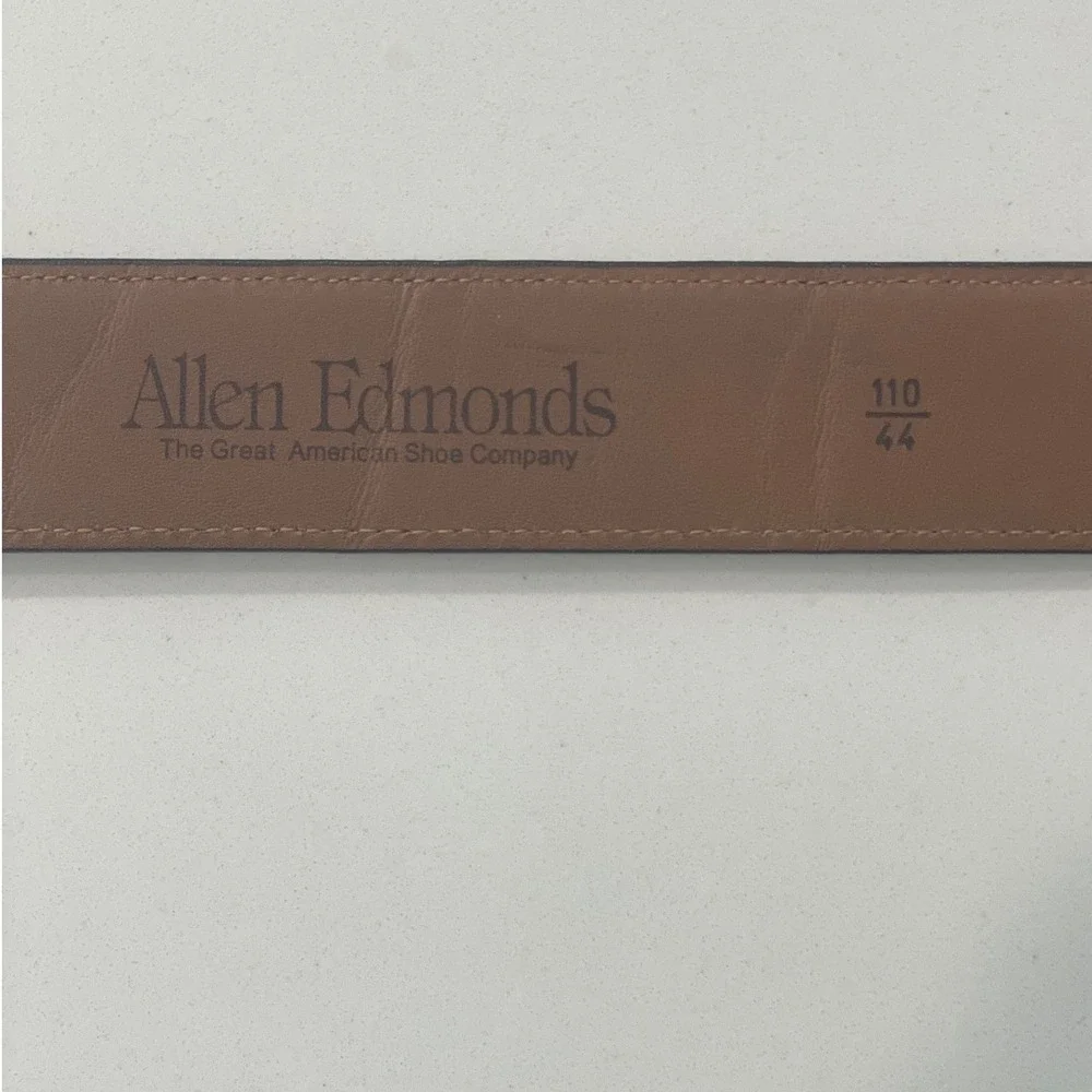 Allen‎ Edmonds Mens Belt Calfskin Leather 44 Black Dress Classic Luxury 39501